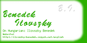 benedek ilovszky business card